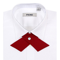 jk collar tie shirt female college wind cross neckline lead flower mens Korean version pure color bow tie knot woman decoration