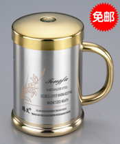 Stainless steel water cup with lid Thermos cup Gift cup Teacup office cup Double stainless steel cup Handy cup printing