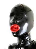  618 special offer latex mask Latex all-inclusive head cover smothering mouth with condom full-face latex mask