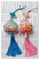 Hu Lili Cross stitch●DMC printing kit Butterfly Mandarin duck Acacia bird Fawn Crane car hanging incense bag