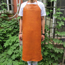 Waterproof apron leather oil resistant men and women size kitchen cleaning oil-proof chef bar clerk apron