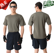 Authentic workout suit New gray short sleeve T-shirt Blue shorts Workout suit Summer quick-drying sports suit