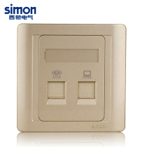 Simon Switch Socket 55 Series Champagne Gold Phone Plus Computer Socket N55229S-56 Phone Computer
