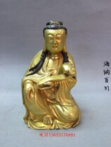 Bronze Guanyin Bodhisattva Statue like boutique pure copper-gold-Golden-Luyi Golden-Ruyi Guanyin Guanyin View of the Bronze Buddha Statue