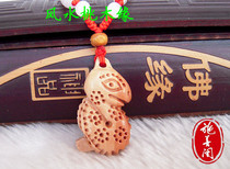 Peach Wood Pendant Ornaments Three-dimensional Carved Zodiac Snake Wooden Necklace Men and Women Wear Caroff Mascot