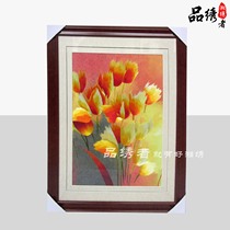 Xiang embroidery decorative painting Boutique flowers blossoming Chinese style single-sided embroidery wedding gift finished painting study decoration