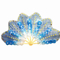 1 2 feet Korean fan Transparent yarn fan Sequins Yangge dance fan Modern dance fan Morning practice fan Christian dance fan