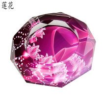 Fashion crystal glass ashtray creative personality home living room high-end custom LOGO large European trend