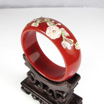 Vintage court-style jade bracelet Brazilian jade bracelet Glass luster crimson carved diamond-set agate bracelet for women