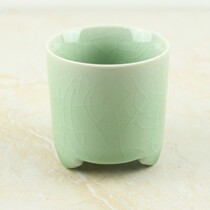 Green Porcelain Brother Kiln Disciples Kiln Plum Green Powder Green Incense Stove Manufacturer Direct Marketing Imitation Ancient Smoked Incense Stove Incense Burner Incense-scented Incense Stick-in-the-Incense Stick