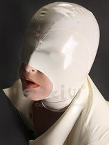 New Latex Base Camp Latex Headgear Women Tight Wrap Latex Headgear Open Big Mouth Color Optional