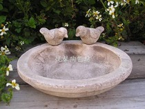 European style coarse pottery flower vase Light brown old series Pottery basin Succulent creative pastoral pottery flower pot patchwork basin
