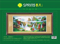 Spring cotton precision printing cross stitch living room landscape painting 05181 Cai Nai Baichuan