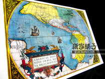 Ancient world map geography discovery navigation expedition ancient map core poster decoration painting