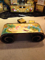 Gold foil hand-painted Chinese furniture classical furniture antique furniture Ming and Qing furniture Chinese living room coffee table book roll table