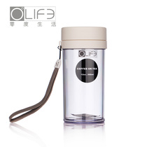 Zero life Korean simple double-layer anti-hot and leak-proof portable cup outdoor food grade environmental protection Cup portable water Cup