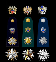 US six-star general rank metal seal sea land and air six-star general American epaulettes