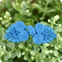 Handmade DIY COS Festive Post Don Dress Qipao Button Accessories Blue China Knot Retro National Seven Beads Handmade Disc Buckle