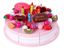 Girls have a family birthday cake toy childrens simulation set Wooden kitchen Che Che Le baby girl gift