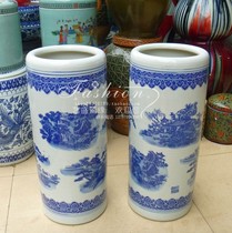 Jdz Jingdezhen ceramic vase porcelain flower inserted in green flower porcelain arrow barrel landscape book character painting cylinder new product clear bin