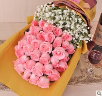 33 Diana pink rose bouquet Christmas New Years Day Teachers Day Mothers Day Flower Shanghai City