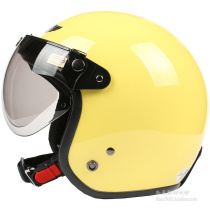 Taiwan Zhengan milk yellow Harley electric motorcycle helmet for men and women with sunscreen UV retro semi-helmet winter
