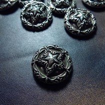 Leather carving leather art hardware ancient silver and bronze decorative buttons leather clip buckle wealth cloth buckle 3D Texas star buckle