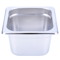 1 6 copies of the basin 10CM High American stainless steel Number of dishes Cafeteria Vegetable Square Basin