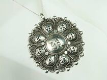 Tang Mizuo Zhenyong Buddhist jewelry sterling silver pendant Sanskrit tire Tibetan Mandala pendant sterling silver