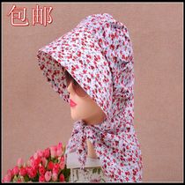 Summer floral cycling sunscreen UV-proof visor Face cover cap Dust cap Tea-picking cap Work cap female