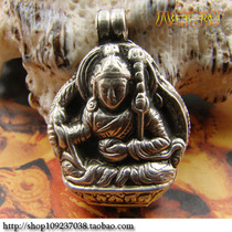 Nepal 925 sterling silver Gabu box pure handmade Lotus Master gawu amulet hanging