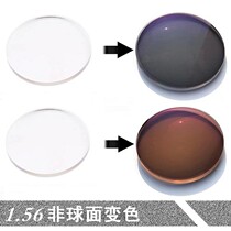 Ultra-thin 1 56 aspherical photosensitive variable brown gray film plus hard radiation-proof resin myopia eyeglass lenses