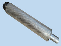 Original stall double layer thickened red flag Two-section full stainless steel car silencer) exhaust pipe silencer