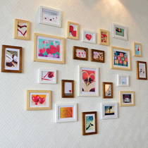 Solid Wood photo wall sweet love heart shape photo wall 23 frame creative frame wall combination send painting core