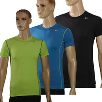 Foreign Trade European Code High Stretch Sweat Breathable PRO Men and Women Tight Short Sleeve T-Shirt base shirt Fitness Clothes