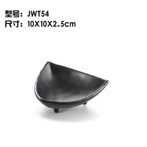High-grade imitation porcelain melamine A5 black matte dish seasoning dish sauce dish plastic small dish Korean tableware triangle dish