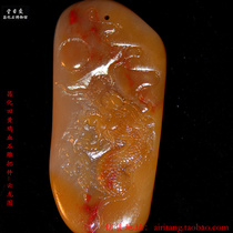 Changhuatian yellow chicken bloodstone Gold and silver frozen printed Yunlong Map Airitang Chang Fossil treasure jewelry Gem collection boutique