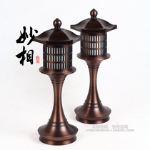 Wonderful God Buddhas front lamp Buddha Lotus lamp Taiwan pure copper hand dyed Ruyi magic lamp pair