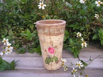American country pottery flower vase European style old vintage countertop vase Foreign trade export flower vase