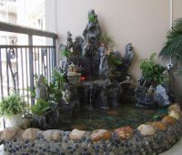 Shanghai real stone rockery pool flowing water Large rockery Garden Rockery Indoor and outdoor rockery Water fountain