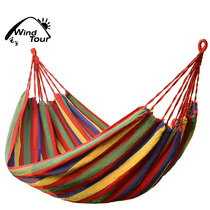 WindTour outdoor widened padded casual canvas single hammock swing camping canvas hammock