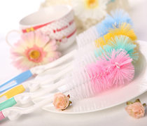  Special offer Value-added 360-degree rotating nylon bottle brush pacifier brush Suitable for any bottle cup brush