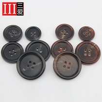 Horn button Round wild button Horn button Fine edge Mens and womens formal coat casual suit leather button buckle