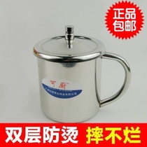 304 stainless steel childrens water cup with lid handle kindergarten Cup insulated coffee cup double anti-scalding
