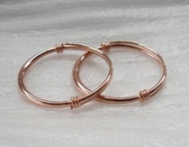 Red Copper Bracelet Child Bracelet No Flower Glossy Red Copper Bracelet Can Adjust the Size Copper Bracelet
