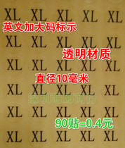 Transparent size stickers Clothing Large medium and small size stickers Round size stickers S M L XL XXL90 stickers