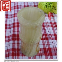 Fine ornaments Afuhan jade pen holder Stone carving four treasures white Jade pen holder