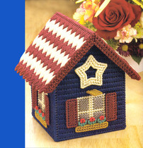 Three-dimensional embroidery kit house tissue box A-3