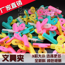 Color plastic clip cute photo folder office small clip round head stationery ticket clip clothing tag clip