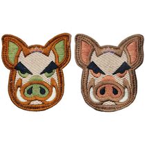 Violent pig embroidery double-sided Velcro pig head epaulette armband badge patch patch outdoor backpack DIY personality
